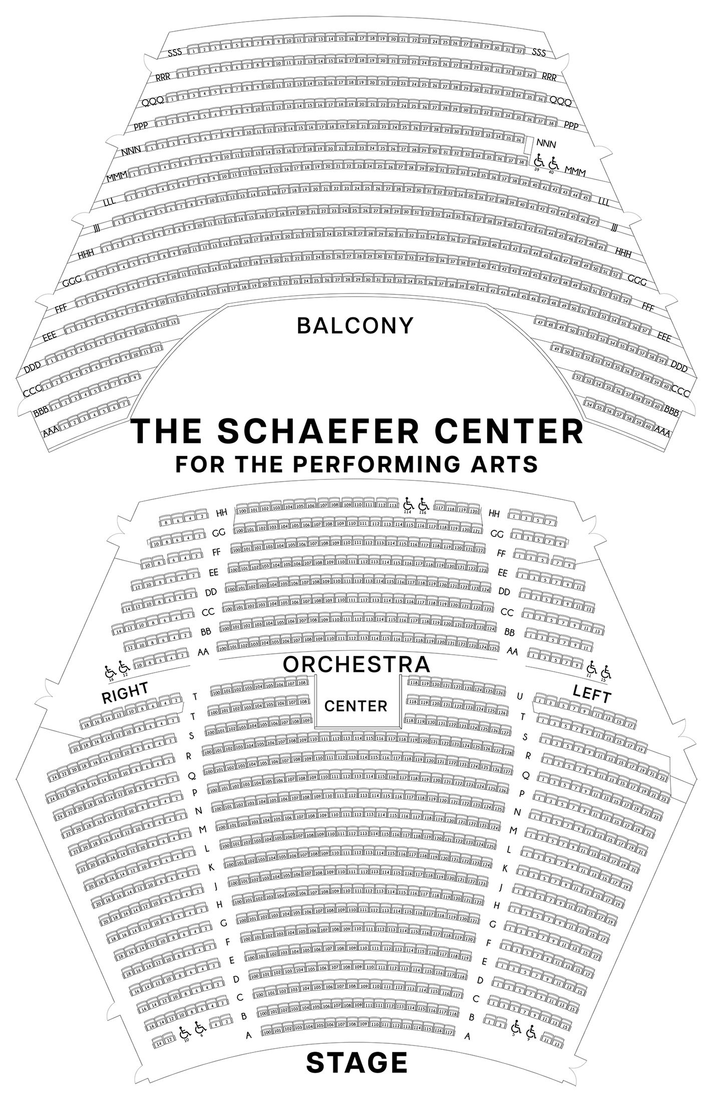 Non-tiered seating chart