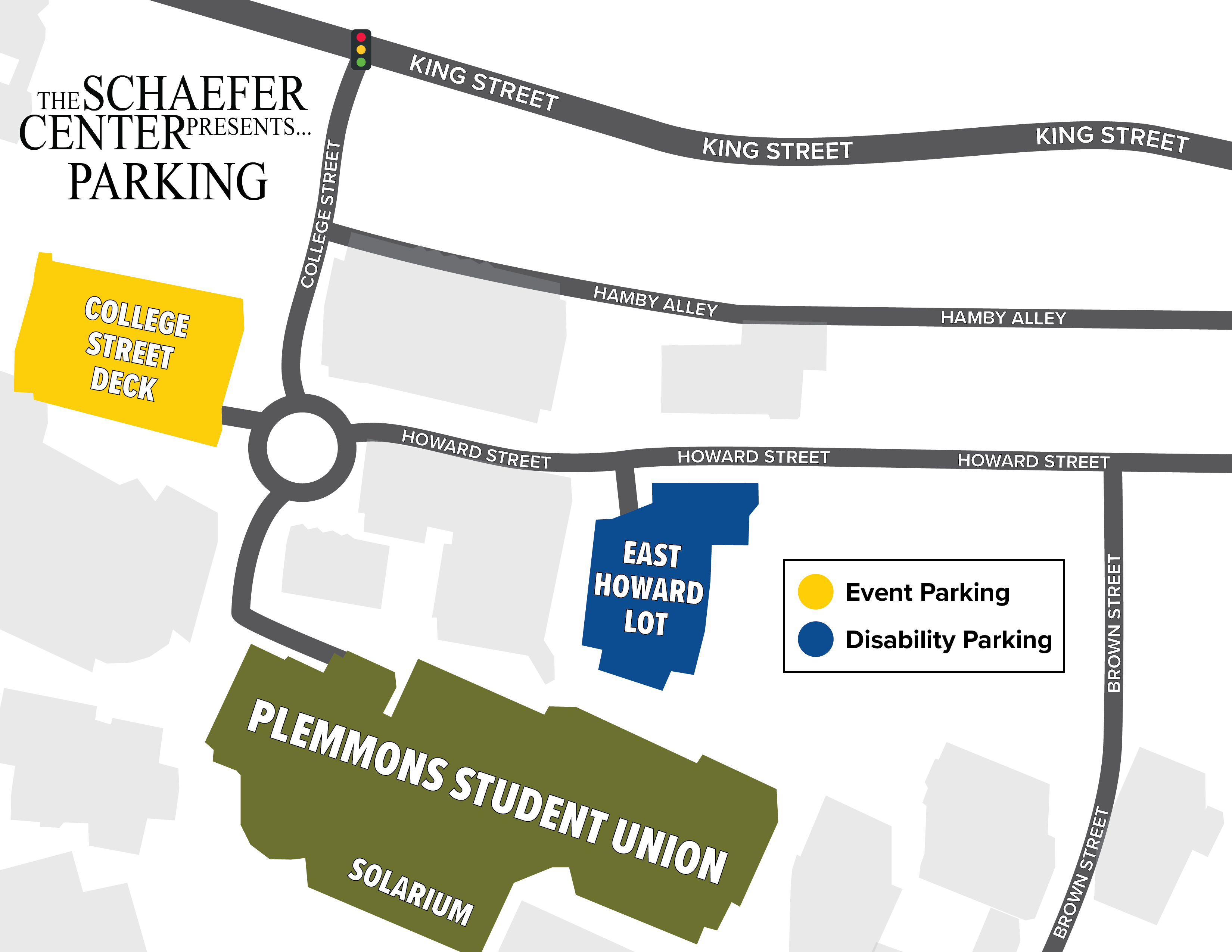 Schaefer Center parking map