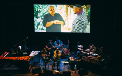 Etienne Charles and band with multimedia video display