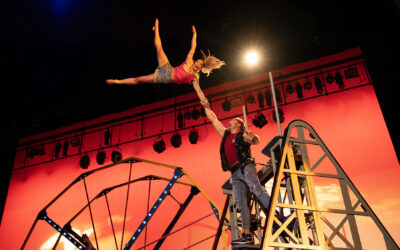 Acrobats and performers in Cirque Mechanics: TILT!