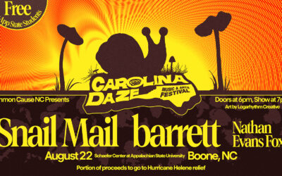 CarolinaDaze event graphic announcing Snail Mail, Nathan Evans Fox, and barrett